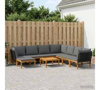 vidaXL 9 pz Legno massiccio di acacia e corda Naturale