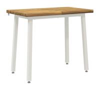 vidaXL 90 x 55 x 75 cm Legno di Acacia Massello Bianco Rettangolare