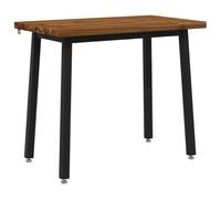 vidaXL 90 x 55 x 75 cm Legno di Acacia Massello Naturale e Nero