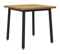 vidaXL 90 x 90 x 75 cm Legno di Acacia Massello Bianco e Nero Quadrato