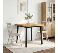 vidaXL 90 x 90 x 75 cm Legno di Acacia Massello Bianco e Nero Quadrato
