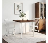 vidaXL 90 x 90 x 75 cm Legno di Acacia Massello Marrone scuro e Bianco