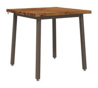 vidaXL 90 x 90 x 75 cm Legno di Acacia Massello Naturale e Caffè