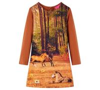 vidaXL Abito da Bambina a Maniche Lunghe Cognac 92