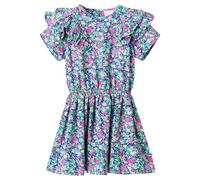 vidaXL Abito da Bambina con Maniche a Volant Blu Cobalto 116