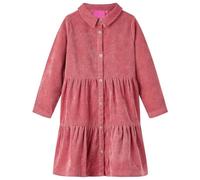 vidaXL Abito da Bambina con Maniche Lunghe in Velluto a Coste Rosa Antico 116