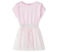 vidaXL Abito da Bambina con Volant Rosa Chiaro 128