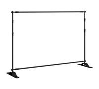 vidaXL Supporto per Fondale Nero 305x243 cm in Acciaio