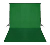 vidaXL Kit Sistema Portafondali con Fondale Verde 500x300 cm Sfondo Chroma Key