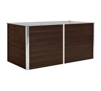vidaXL Letto di Coltura Rialzato Rettangolare Alto Elegante Staffe Supporto Fioriera da Giardino Terrazzo Marrone 160x80x77cm Acciaio Zincato