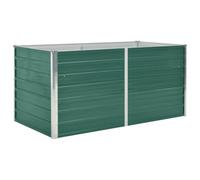 vidaXL Letto di Coltura Rialzato Cura Piante Orto da Balcone Bordo Arrotondato Elegante Fiori Vaso Fioriera 160x80x77 cm in Acciaio Zincato Verde