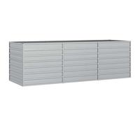 vidaXL Letto Rialzato Giardino 240x80x77 cm in Acciaio Zincato Argento