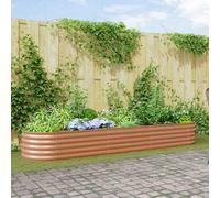 vidaXL aiola rialzata marrone effetto legno 320x80x44 cm in acciaio