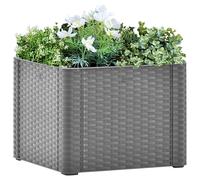 vidaXL Aiuola Rialzata Giardino Sistema Irrigazione Grigia 43x43x33 cm