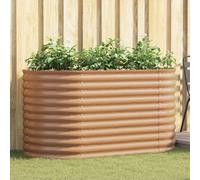 vidaXL Aiuola Sollevata Marrone con Aspetto Legno 160x80x81 cm in Acciaio