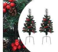 vidaXL Alberi di Natale Artificiali per Viali 2 pz 76 cm in PVC