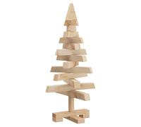 vidaXL Alberi di Natale Naturale 60 cm Legno di Pino massello, Salotto Moderno, Albero di Natale Artificiale, Decorazioni Festive, Rami Regolabili, Minimalista in Legno di Pino