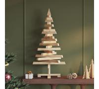 vidaXL Alberi di Natale Naturale 90 cm Legno di Pino massello, Salotto Moderno, Albero di Natale Artificiale, Decorazioni Festive, Rami Regolabili, Minimalista in Legno di Pino