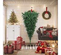 vidaXL Albero di Natale Artificiale Capovolto con Supporto Verde 180 cm PVC