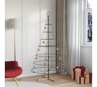 vidaXL Albero a Cono di Natale con Supporto Nero 180 cm Acciaio, Soggiorno, Decorazioni Natalizie Moderne, Ornamenti Festivi, Albero Minimalista, Elegante Tocco Festivo, Centro Decorativo