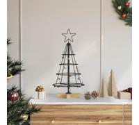 vidaXL Albero a Cono di Natale con supporto Nero 60 cm Acciaio