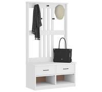 vidaXL Albero da Ingresso SANDNES Bianco 87x40x159,5 cm Legno di Pino