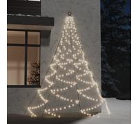 vidaXL Albero da Parete con Gancio Metallico 260 LED Bianco Caldo 3 m
