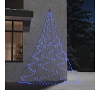 vidaXL Albero da Parete con Gancio Metallico 260 LED Blu 3 m