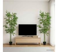 vidaXL Albero di Bambù 4 pz Verde 60 x 18 x 190 cm Tessuto e Bambù