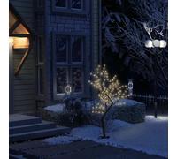 vidaXL Albero di Natale 128 LED Bianco Caldo Ciliegio in Fiore 120 cm