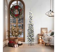 vidaXL Albero di Natale 300 LED & Set di Palline & Neve Finta Verde 180 cm