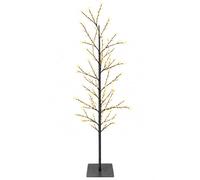 vidaXL Albero di Natale a betulla Nero 150 cm Acciaio 360 LED