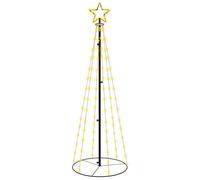 vidaXL Albero di Natale a Cono Bianco Caldo 108 LED 70x180 cm