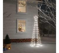 vidaXL Albero di Natale a Cono Bianco Caldo 108 LED 70x180 cm