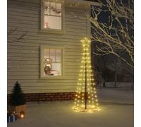 vidaXL Albero di Natale a Cono Bianco Caldo 108 LED 70x180 cm