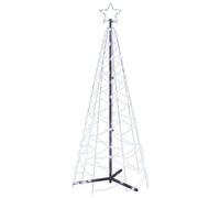 Albero di Natale a Cono Bianco Freddo 200 LED 70x180 cm