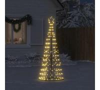 vidaXL Albero di Natale a LED, illuminato, 8 effetti di luce, albero di Natale, per interni ed esterni, decorazione natalizia, 200 LED, luce bianca calda, 182 cm