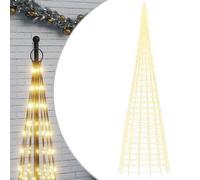 vidaXL Albero di Natale a LED su Pennone 3000 LED Bianco Caldo 800 cm, Illuminazione Albero di Natale su pennone, Luce per Albero di Natale, Decorazione per Albero di Natale