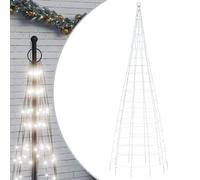 vidaXL Albero di Natale a LED su Pennone 550 LED Bianco Freddo 300 cm
