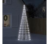 vidaXL Albero di Natale a LED su Pennone 550 LED Bianco Freddo 300 cm