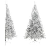 VIDAXL - Albero di Natale a Met con Supporto Argento 210 cm PET