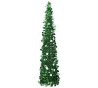 vidaXL Albero di Natale Apribile Decorazione Natalizia Addobbi Feste Abete Pino Sintetico Festoni Ornamenti Pianta Artificiale Verde 150cm Pet