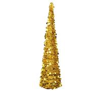 vidaXL Albero di Natale Apribile Decorazione Natalizia Addobbi Feste Abete Pino Sintetico Festoni Ornamenti Pianta Artificiale Oro 180 cm Pet