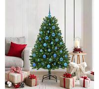 Albero di Natale artificiale 150 cm 150 LED Bianco caldo Verde