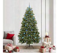 vidaXL Albero di Natale artificiale 210 cm 300 LED Bianco caldo Verde