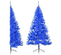 vidaXL Albero di Natale Artificiale a metà con Supporto Blu 210 cm PVC