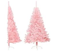 vidaXL Albero di Natale Artificiale a metà con Supporto Rosa 180cm PVC