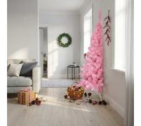 vidaXL Albero di Natale Artificiale a metà con Supporto Rosa 180cm PVC