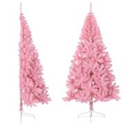 vidaXL Albero di Natale Artificiale a metà con Supporto Rosa 180cm PVC