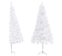 vidaXL Albero di Natale Artificiale ad Angolo Bianco 240 cm PVC